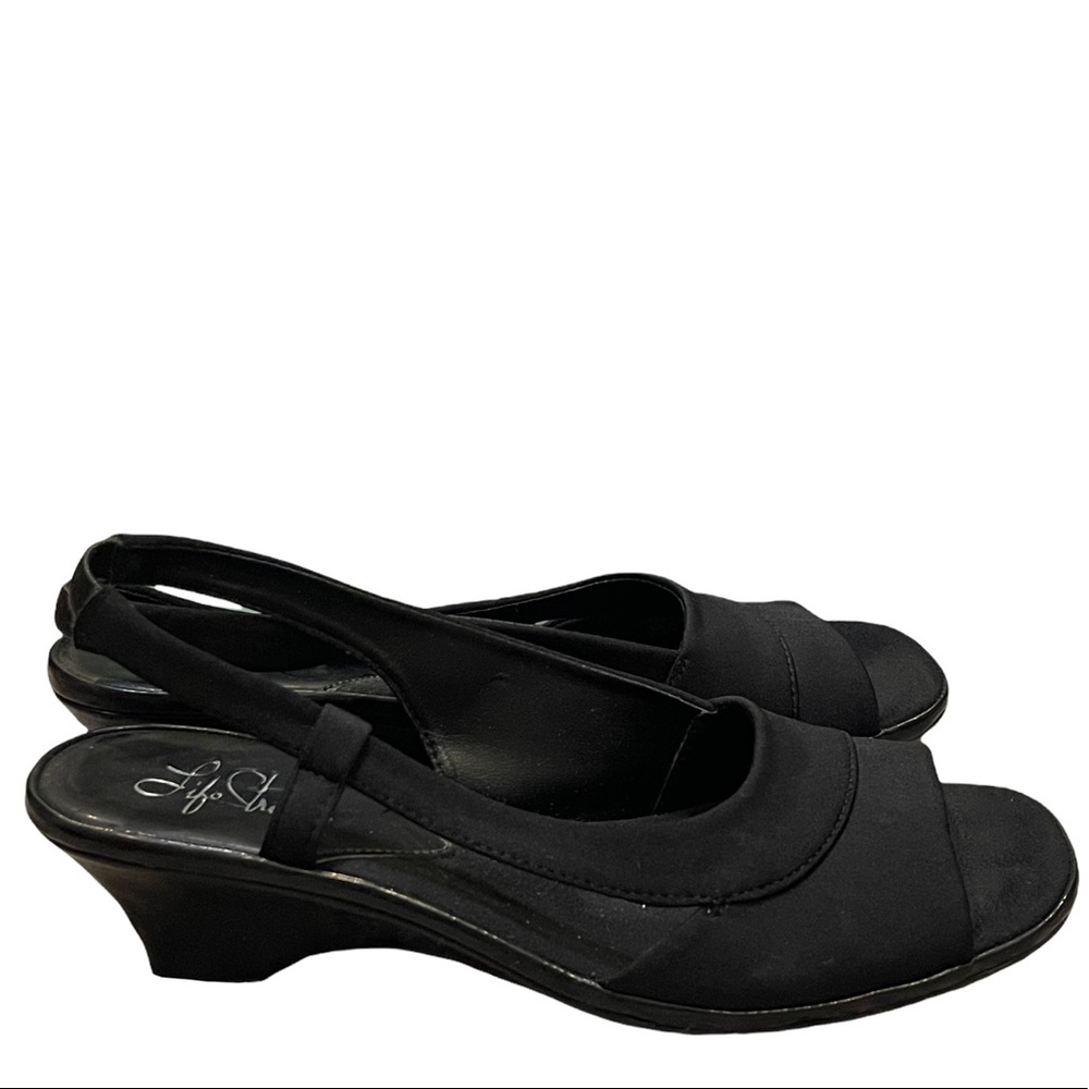 Life Stride Flair Open Toe Sling Back Women’s Heeled Shoes Size 7.5 M